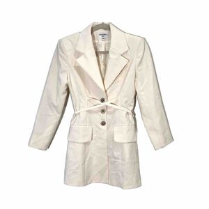 Vintage Sandro Blazer Jacket Women’s 38 Lace Up White Chic